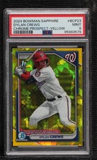 2024 Bowman Sapphire Chrome Prospects Yellow /75 Dylan Crews PSA 9 MINT 2l4