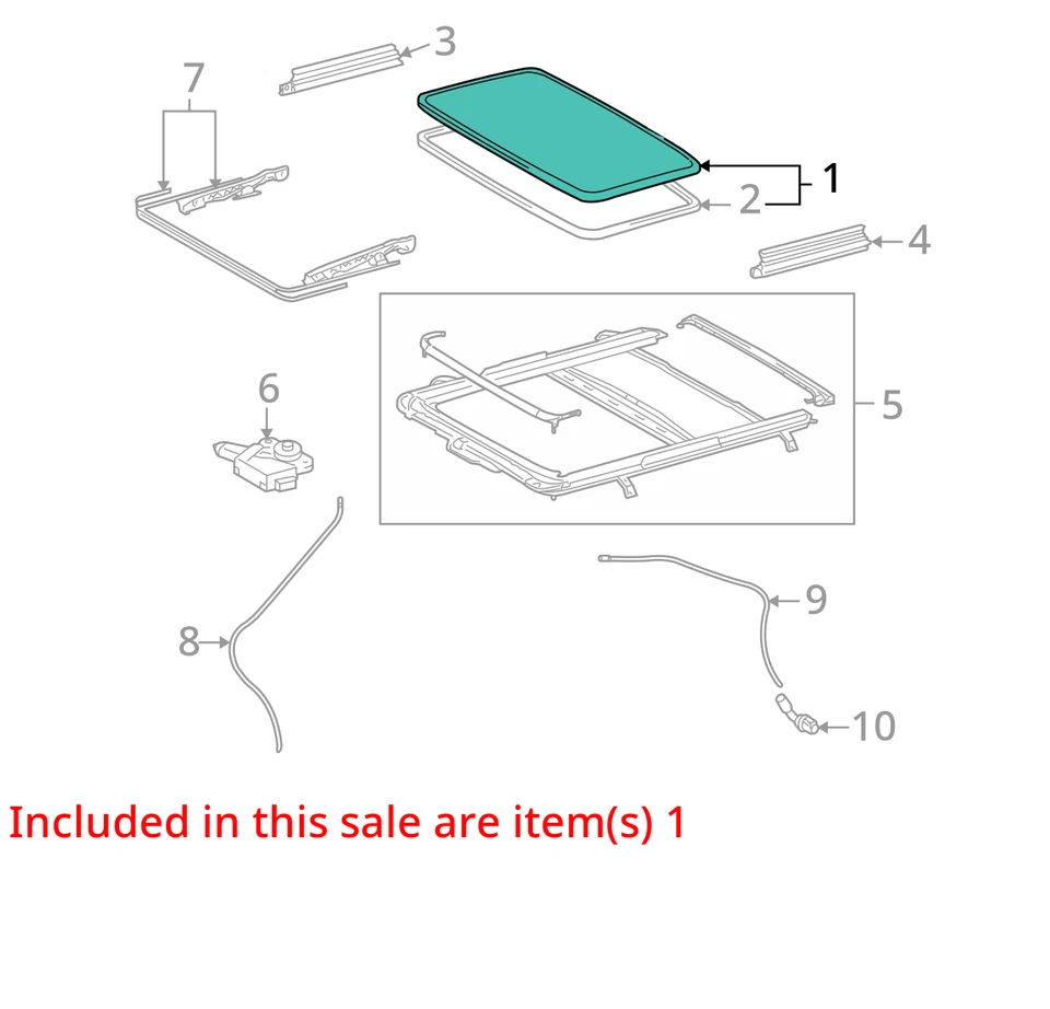 2006-2015 OEM Lexus RX350 RX400H RX450H Sunroof Glass Window Roof - Image 3 of 4