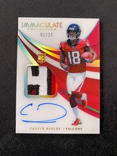 2018 Immaculate Calvin Ridley Falcons Rookie Patch Auto 1/25 #109 Player-Worn