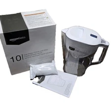 Amazon Basics 10-Cup Pitcher with Filter Compatible with Brita Water Filter 