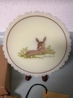 Fenton 1981 Mother's Day Burmese Uranium Custard Glass Plate/Hand Painted Signed — photo 2