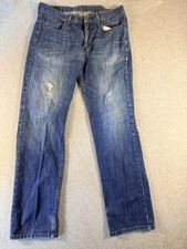 Levi s 514 Straight Fit Jeans Men s 32x32 Blue Distressed Faded Denim