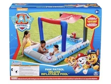 Paw Patrol Deluxe Inflatable Pool, Above Ground Pool w/ Canopy Kids Summer NEW