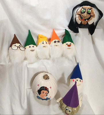 Halloween Character Pumpkin Set Snow White Dwarves Evil Witch Pumpkin Decor 9pcs