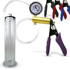 LeLuv ULTIMA Penis Pump  Ergonomic Silicone Grips  9"/12" Wide Flange Cylinder