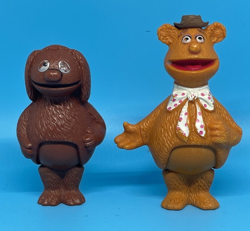 Muppets Fozzie Bear Joey Rowlf Figure Lot 2 Jim Henson PVC Vintage 1976