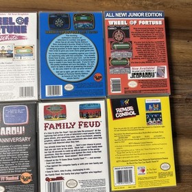 NES Custom Game Case Lot Of  8 Wheel Of Fortune Jeopardy Family Feud + More