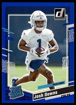 2023 Donruss #345 Josh Downs Press Proof Blue