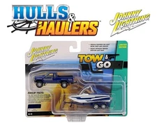 Johnny Lightning 1985 Toyota SR5 Pickup Malibu Speed Boat Trailer 1/64