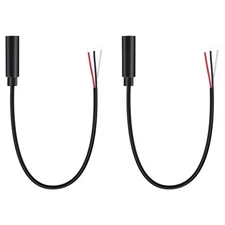 Fancasee 2-Pack 3.5mm 1/8" Female Jack to Speaker Wire Bare Wire Pigtail TRS ...