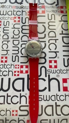 Swatch Moma Red GZ406 1999 Standard Gents 34mm NOS Box
