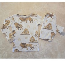 Burt's Bees Kids 3T Organic Cotton Watercolor Style Wildlife Lion Pajama Set