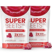 2 PACKS HumanN - SUPER BEETS Heart Chews, Nitric Oxide Booster for Heart Health