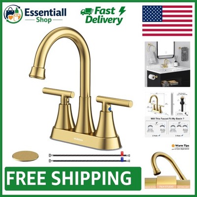 Stylish and Durable 4-Inch Gold Bathroom Faucet with Easy Installation Features