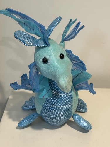Ganz Webkinz Splash Dragon Plush Blue Water Ocean Monster Toy Rare No Code