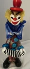 Murano Glass Clown Playing An Accordion 9 1/2 Inches Multi Color(53)