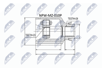 NTY Gelenksatz, Antriebswelle NPW-MZ-010P FüR Mazda
