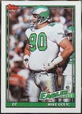 1991 Topps #206 Mike Golic Football NM