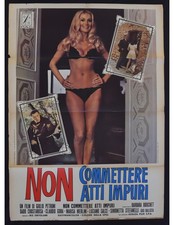 Manifesto NON COMMETTERE ATTI IMPURI Barbara Bouchet Luciano Salce A185