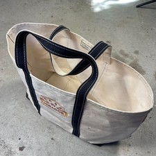 Vtg LL Bean Boat and Tote USA Made Heavy Canvas Tote Bag Black & White