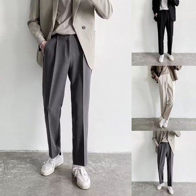 Herren Business Freizeit Hose mit Gummizug und mittlerer Taille Design