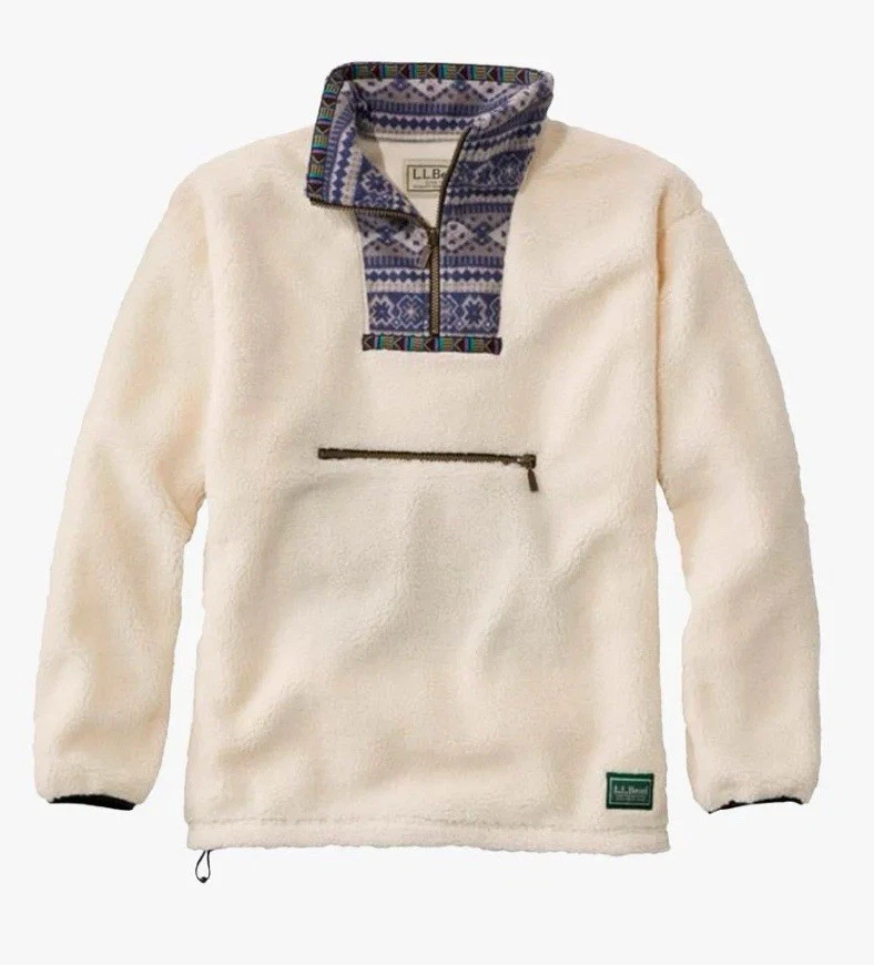 Rare Limited-Edition L.L.Bean Archive-Reissue Anorak Fleece 1992 in Cream. - Image 4 of 4