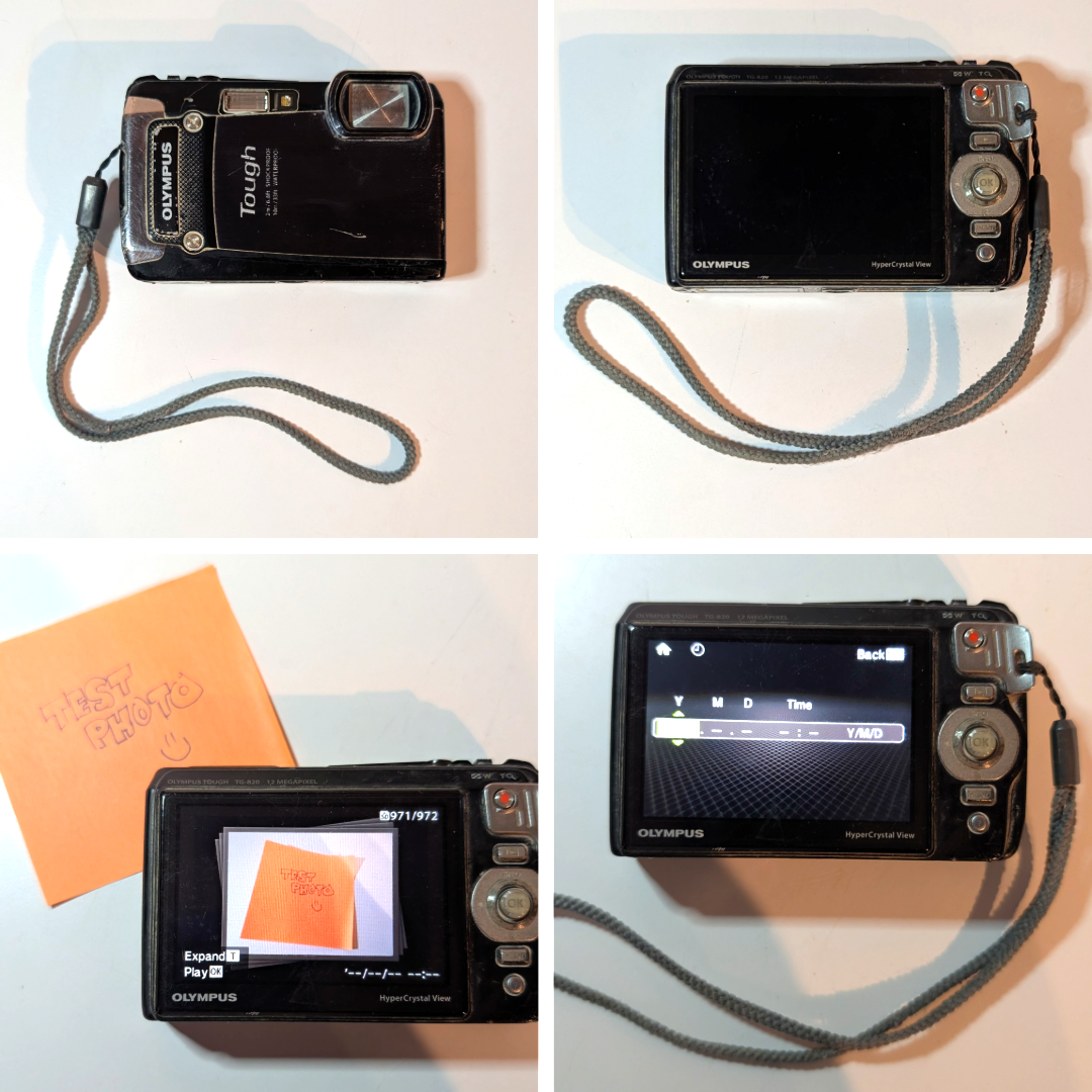 Olympus Tough TG-820 Digital Camera Black 12MP 5X Zoom Shock