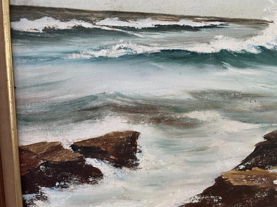 Оригинальная картина маслом в рамке Roy Fish импрессионистский морской пейзаж/океанский пейзаж - Изображение 2 из 4