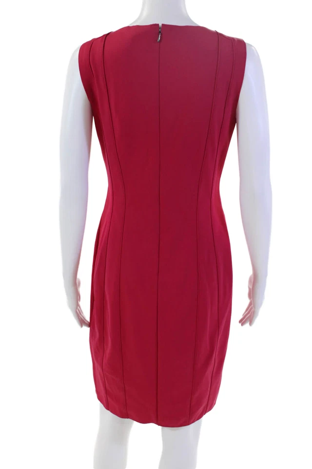 Vestido lápiz liso rosa sin mangas Elie Tahari para mujer talla 4 Foto 3 de 4