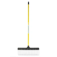 55 In. Fiberglass Handle Steel Rake Tines Fiberglass Handle Lightweight Lawn New
