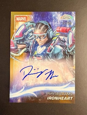 2025 Topps Chrome Marvel Studios Dominique Thorne As Ironheart Auto Gold Ref /50