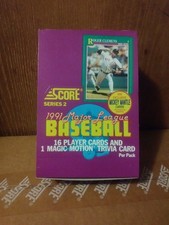 1991 Score Series 2 Baseball Wax Box 36 PACKS in Box (16 CARDS in Pack)( LOT 11)