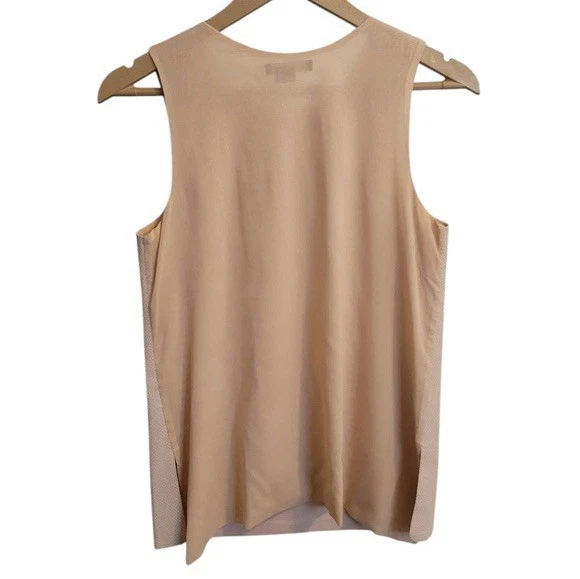 Vince Womens Leather Silk Sleeveless Tunic Tank Top Size 12 Pink Quiet Luxury - Image 2 of 4