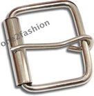 BELT BUCKLE FOR LEATHER & SNAP ON BELTS WITH HOLE, PLAIN SHINY SILVER PIN