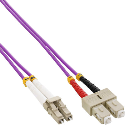 InLine  LWL Duplex Kabel, LC/SC, 50/125µm, OM4, 15m