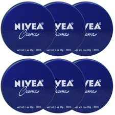 6 Pcs Nivea Moisturizing Skin Cream 1 oz/30ml Travel Size Creme for Hand, Body