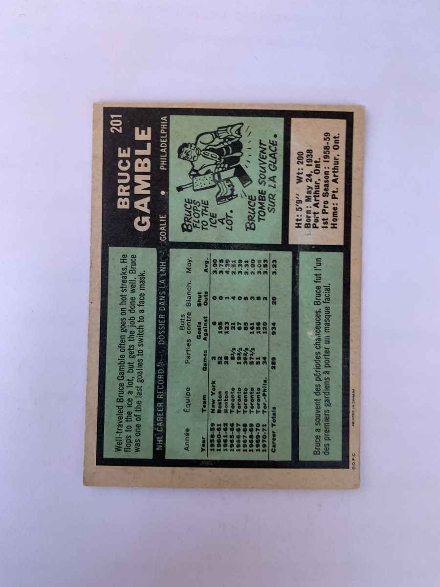 1971-72 O-Pee-Chee #201 Bruce Gamble - Philadelphia Flyers (invM1