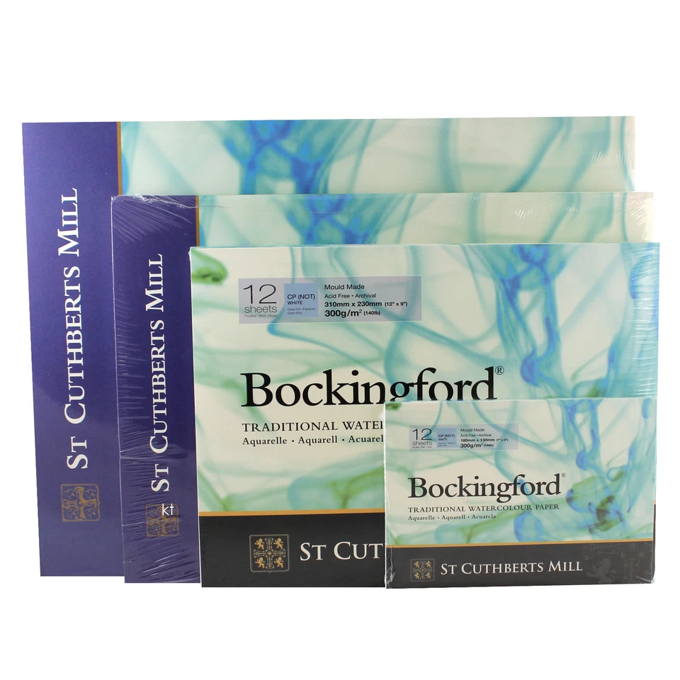 BOCKINGFORD WATERCOLOUR GLUED PAPER PAD - CP (NOT) - 300gsm - 140lb - 12 sheets