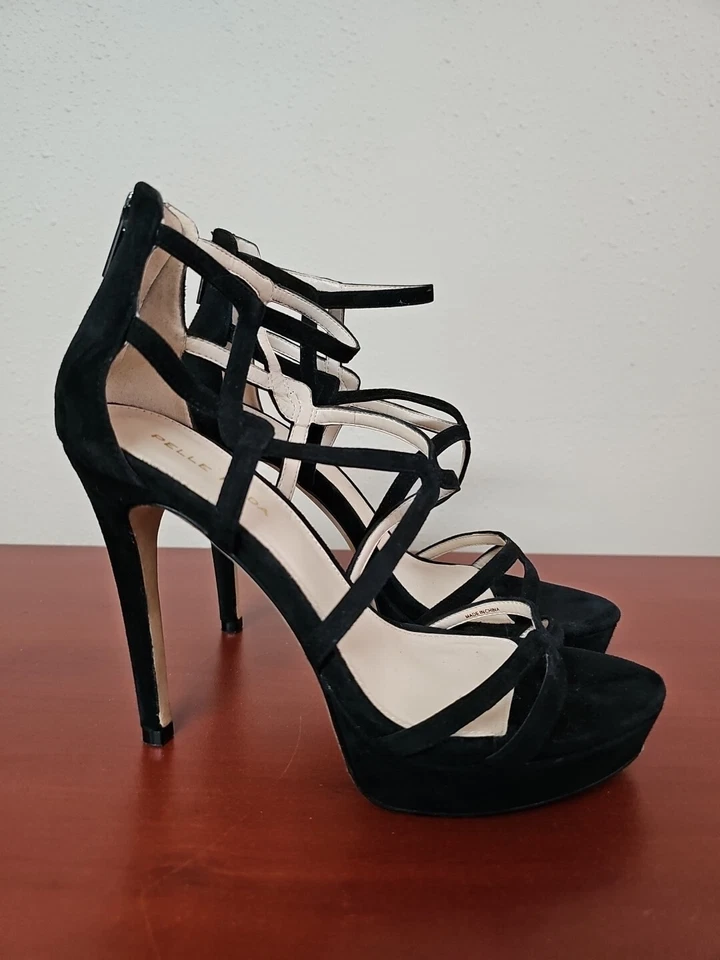 PELLE MODA Women's Heeled Sandals Pumps Shoes Black Color Leather Upper.Size 8M - Image 2 of 4