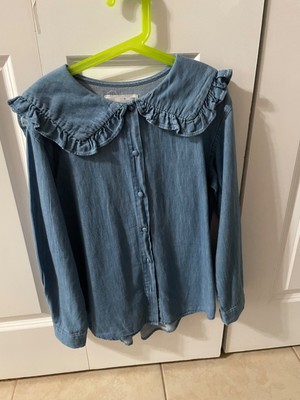 denim shirt peter pan collar