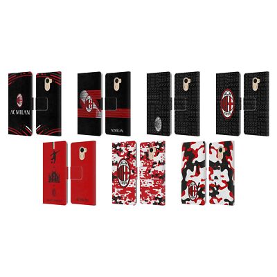 OFFICIAL AC MILAN CREST PATTERNS LEATHER BOOK CASE FOR WILEYFOX & ESSENTIAL