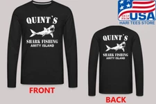 Amity Island Quints Shark Fishing Jaws Men's Black Size S-2XL
