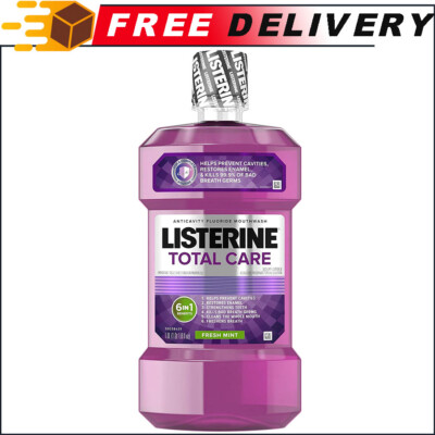 Listerine Total Care Anticavity Fluoride Mouthwash Helps Kill 99% Fresh Mint 1 L