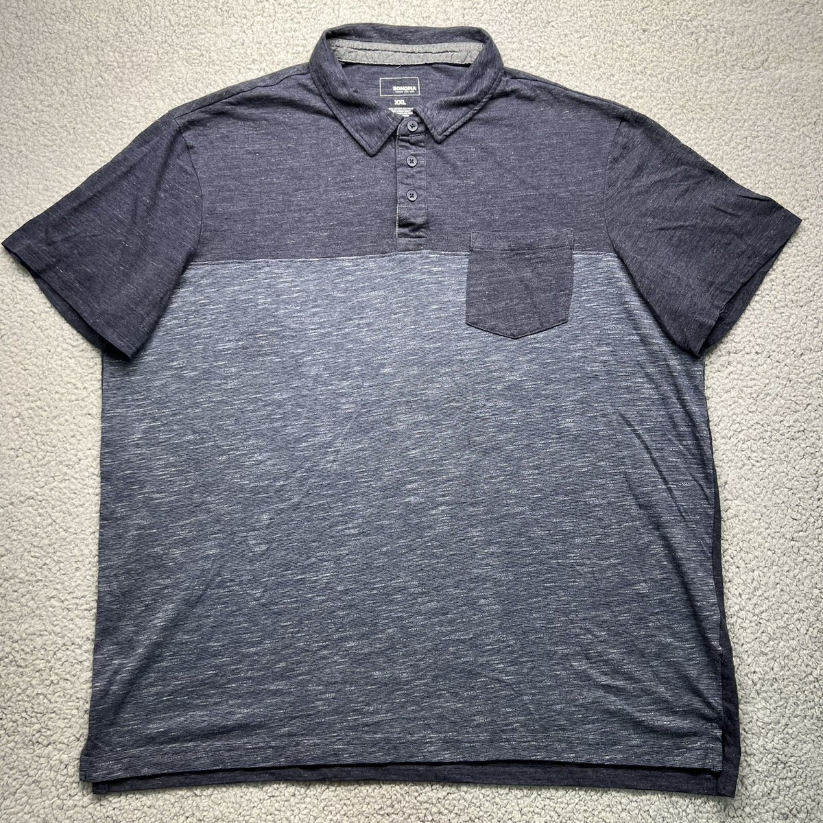 Sonoma Polo Shirt Mens XXL Cotton Blue Pocket Short Sleeve Golf