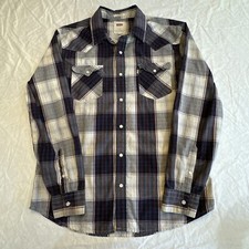 Levi's Men's Pearl Snap Long Sleeve Plaid Shirt Western Standard Fit Sz Medium