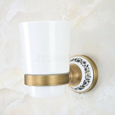 Antique Brass Wall Mounted Bathroom Toothbrush Holder with Single Cup Zba811