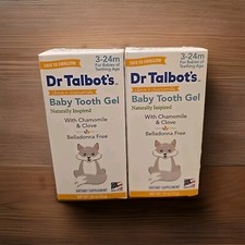 TWO Dr. Talbot's Night Time Baby Tooth Gel for Sore Gums .53 oz Clove Chamomile