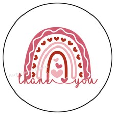 THANK YOU HEART RAINBOW ENVELOPE SEALS LABELS STICKERS PARTY FAVORS