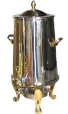 Oneida Ouverture Bi-Metal 5 Gallon Coffee Urn Brass Legs 1810 Stainless
