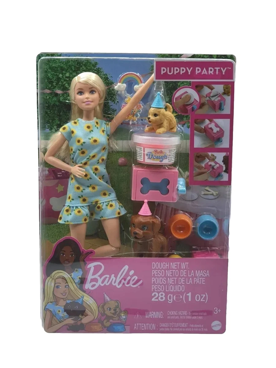 Barbie puppy online party playset